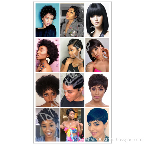 100% Peruvian Virgin Remy Natural Color Short Silky Straight Machine Made Human Hair Flipino Wig for Women